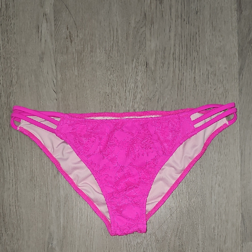Victoria's Secret Hot Pink Lace Bikini Bottom